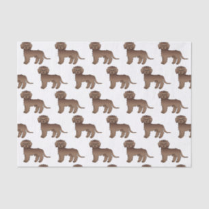 Papel De Seda Mini Goldendoodle Marrón Patrón de Perro de Dibujo