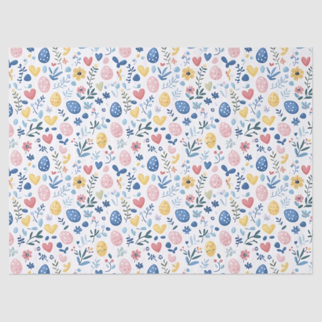 Papel De Seda Mini impresión Pastel Easter - 10 lb, 17"x23" (Anverso)