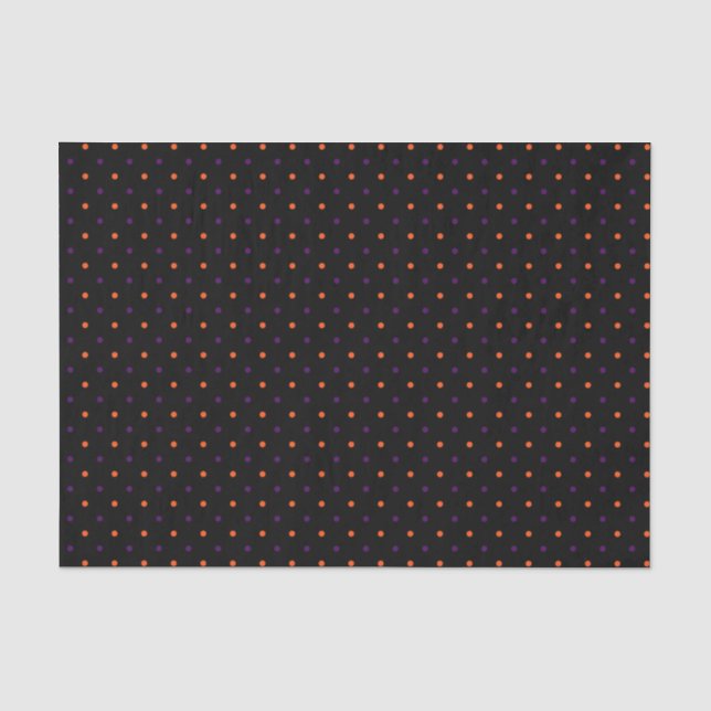 Papel De Seda Mini puntos de polka negro y múltiple 02 (Anverso)