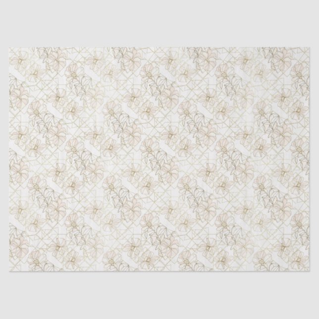 Papel De Seda Minimal Botanical Line Art Pattern (1) (Anverso)