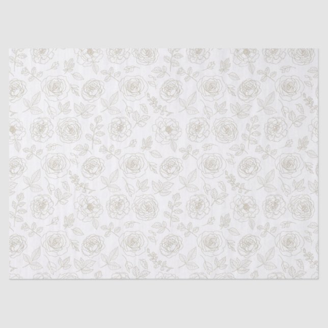 Papel De Seda Minimal Botanical Line Art Pattern (4) (Anverso)
