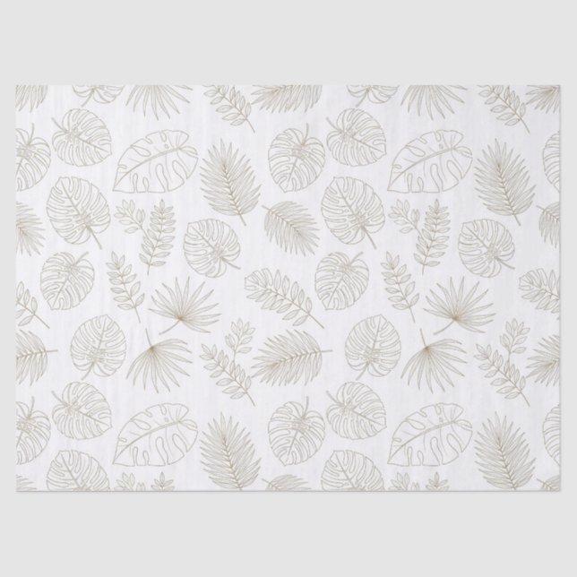 Papel De Seda Minimal Botanical Line Art Pattern (5) (Anverso)
