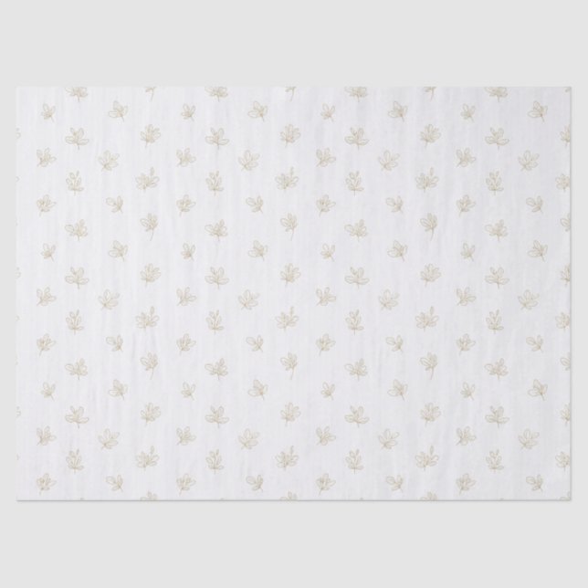 Papel De Seda Minimal Botanical Line Art Pattern (7) (Anverso)