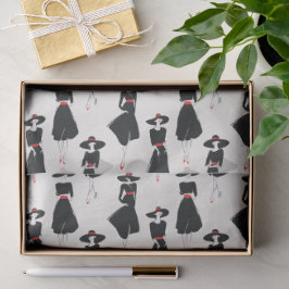 Papel De Seda Minimal Line Art Little Black Dress Figures