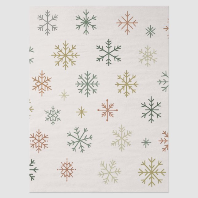 Papel De Seda Minimal Snowflakes Seamless Pattern (Anverso)