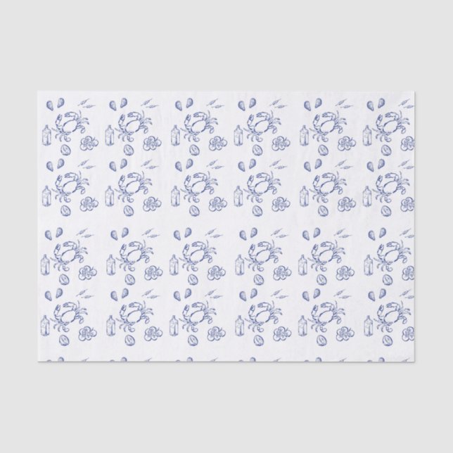Papel De Seda Minimalismo de Mariscos (Anverso)