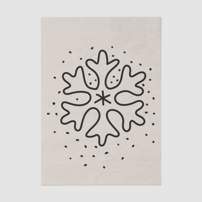 Papel De Seda Minimalist handdrawn snowflake (Anverso)