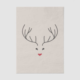 Papel De Seda minimalist reindeer face