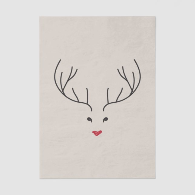Papel De Seda minimalist reindeer face (Anverso)
