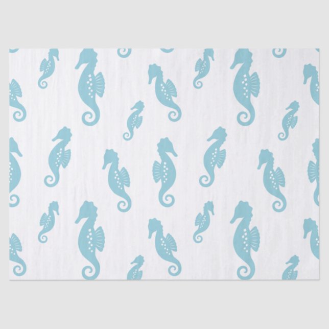 Papel De Seda Minimalist Seahorse Ocean Seamless Pattern (1) (Anverso)