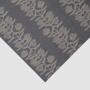 Papel De Seda Minimalista botánico floral carbón negro temperame