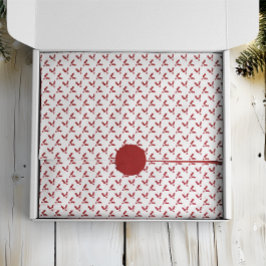 Papel De Seda Minimalista morera roja sobre Navidades blancos