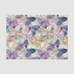 Papel De Seda Mint Aqua Blue Purple Butterflies