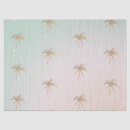 Papel De Seda Mint Cream Ombre Palm Tropical Gold     