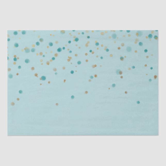 Papel De Seda Mint Gold Glam Confetti (Anverso)