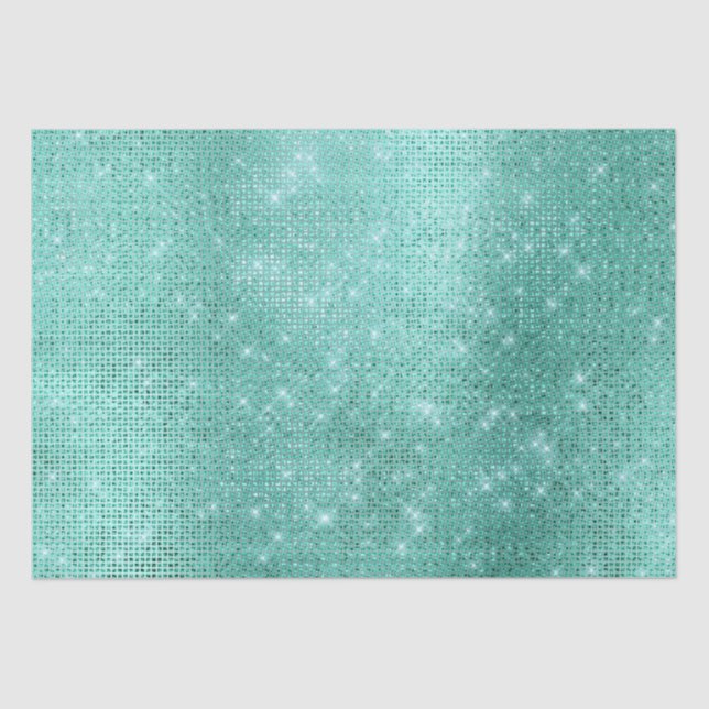 Papel De Seda Mint Green Sparkle (Anverso)
