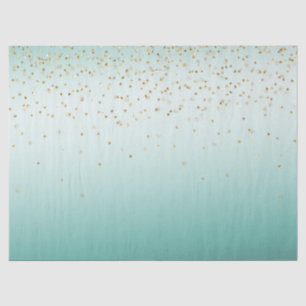 Papel De Seda Mint Ombre De Confetti Giram Gold Sparkle