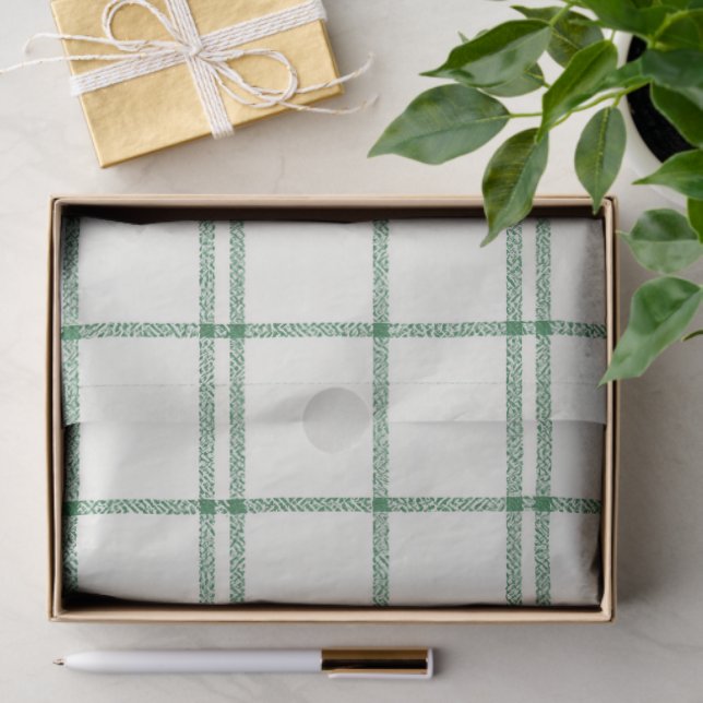 Papel De Seda Mint Plaid (Regalo )