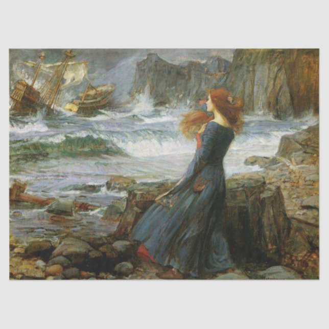 Papel De Seda Miranda — La tentación de John William Waterhouse (Anverso)