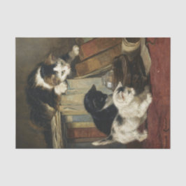 Papel De Seda Mirando la presa por Henriette Ronner-Knip