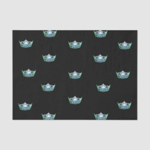 Papel De Seda Miss America Green Crown Tissue Paper