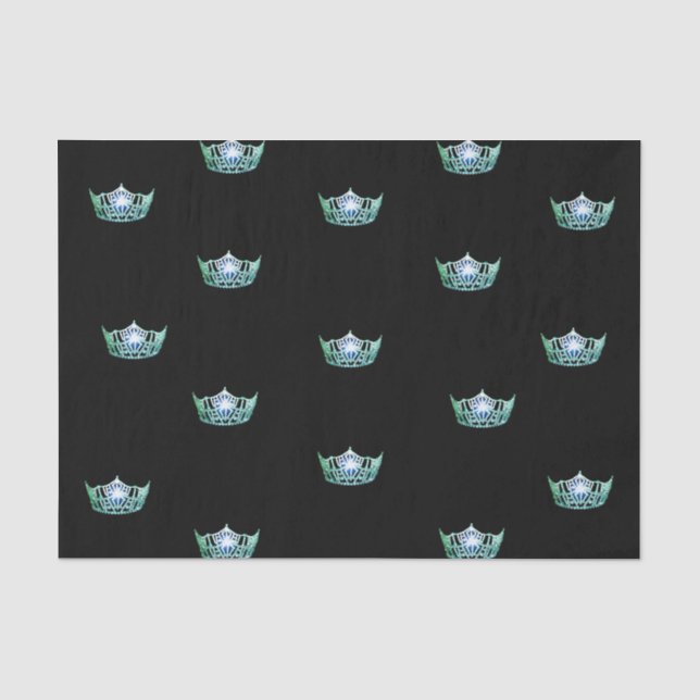 Papel De Seda Miss America Green Crown Tissue Paper (Anverso)
