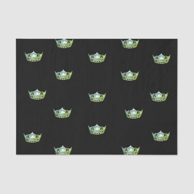 Papel De Seda Miss America Green Crown Tissue Paper (Anverso)