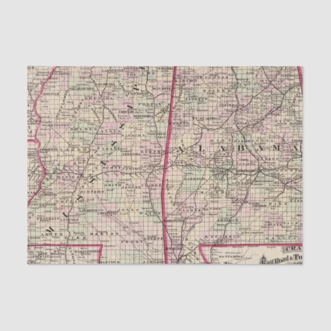 Papel De Seda Mississippi y Alabama (Anverso)