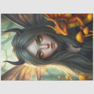 Papel De Seda Misterioso hadas góticas del dragón