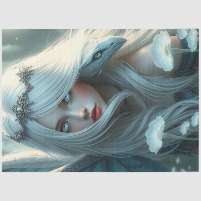 Papel De Seda Misterioso hadas góticas del dragón (Anverso)