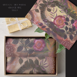 Papel De Seda Místico verdadero portal Naranja de arcos florales