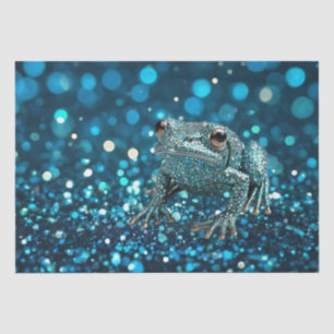 Papel De Seda Mistique de la rana azul dimientee en Blue Bokeh