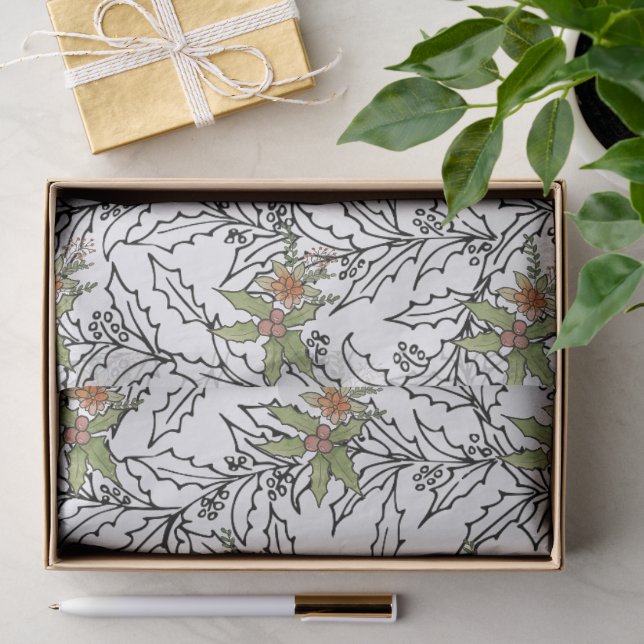 Papel De Seda Mistle Toe Holly (Regalo )