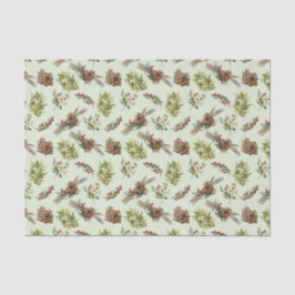 Papel De Seda Mistletoe Pine Green deja Navidades invierno