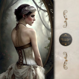 Papel De Seda Misty Woodland Corset Girl Decoupage