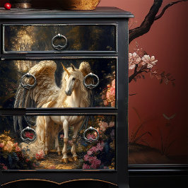 Papel De Seda Mitología griega pegasus de ala azul vintage