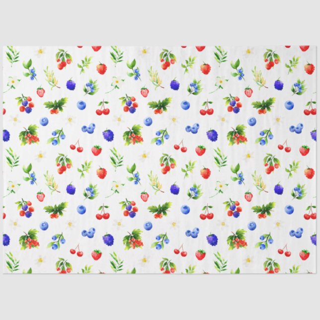 Papel De Seda Mixed Berries Pattern (Anverso)
