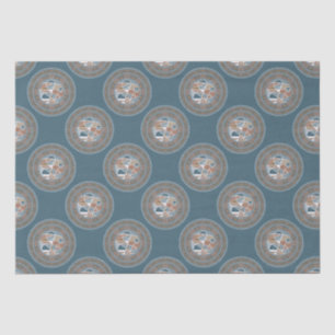 Papel De Seda Mocha y Verde azulada acento abstracto Polka Dot M