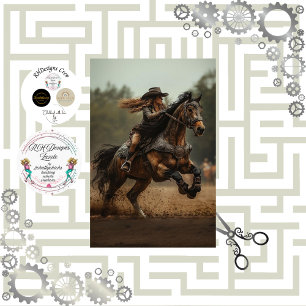 Papel De Seda Mochila Steampunk Cowgirl Horse Rider