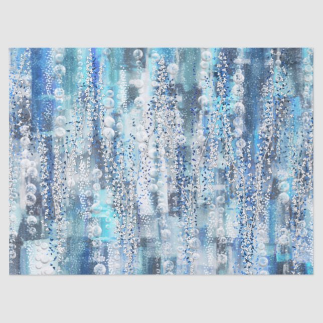 Papel De Seda Moda abstracta moderna en tonos azules (Anverso)