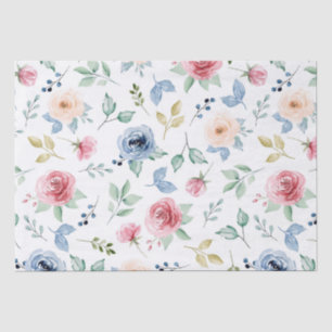 Papel De Seda Moda acuarela Flores Delicadas Patrón de follaje