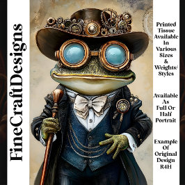 Papel De Seda Moda Antropomórfica Steampunk Frog R4H Decoupage