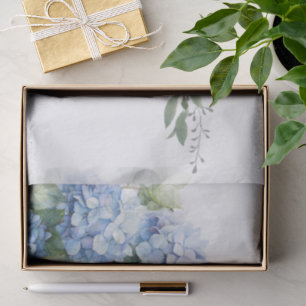 Papel De Seda Moda Azul floral Hidrangea Boda