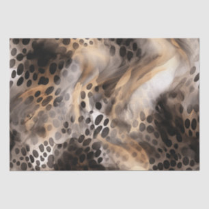 Papel De Seda Moda Black Gold Cream Leopard Animal Print