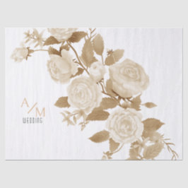 Papel De Seda Moda boda Monograma Blanco