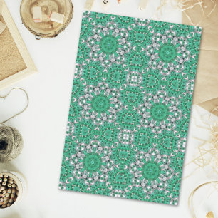 Papel De Seda moda boho patrón bohemio esmeralda verde