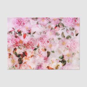 Papel De Seda Moda Bonito Rubor Rosas color agua rosa Floral