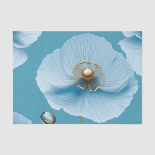 Papel De Seda Moda botánica moderna con amapola azul