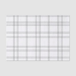 Papel De Seda Moda Chic Blanco y Negro Estampado de Cuadros
