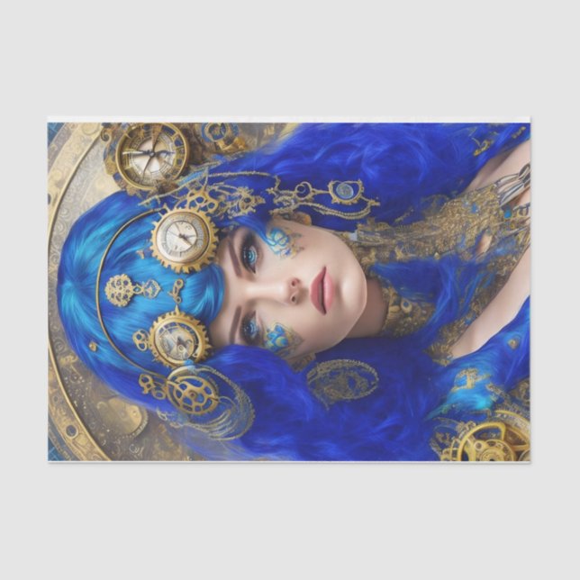 Papel De Seda Moda colorida Steampunk Tissue Paper (Anverso)